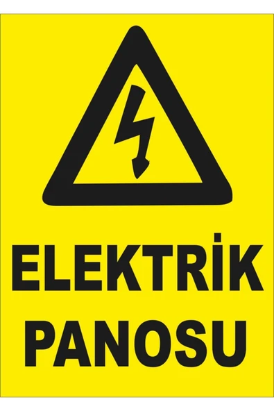 Elektrik Panosu Levhası Kolay Montaj İş Yeri Apartman Uyumlu İkaz Tabelası PVC ürün görseli 1