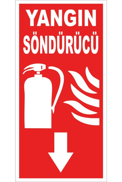 Yangın Söndürücü Levhası Kolay Montaj İş Yeri Apartman Uyumlu İkaz Tabelası PVC ürün görseli 1