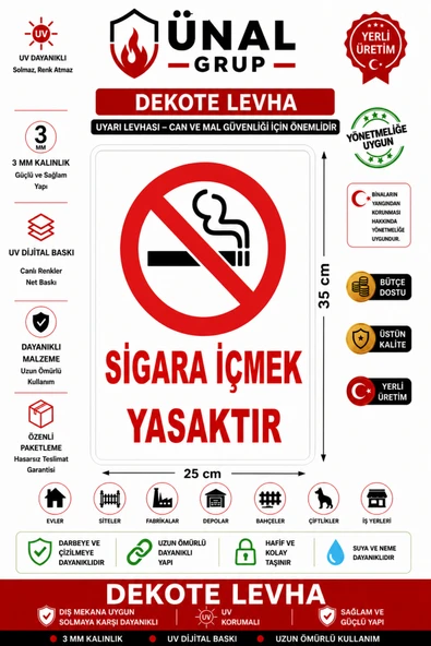 Yasaktır Uyarı Levhası 25x35 cm Yapışkanlı İkaz Etiketi PVC İkaz Tabelası Kapı Duvar ürün görseli 1