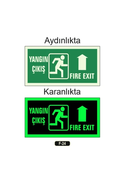 Fotolümen Fosforlu Yangın Söndürücü Levhası Kolay Montaj İkaz Tabelası Araç Oto Muayene ürün görseli 1