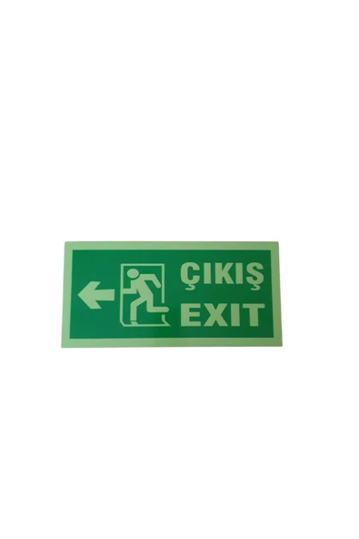 Çıkış Exit Yönlendirme Levhası (sol Yön) Kolay Montaj İkaz Tabelası PVC ürün görseli 1