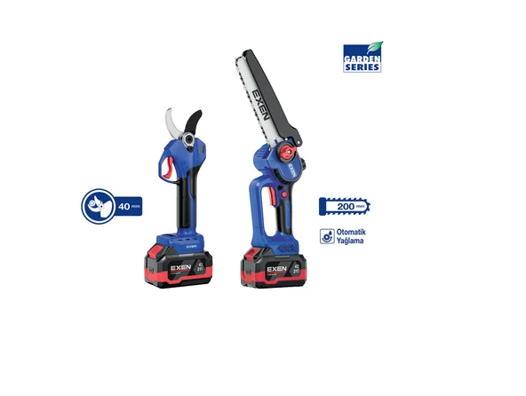 EXEN ENG 604 SET ENG 604 T ŞARJLI TESTERE + ENG 674 M BUDAMA MAKASI 21V 4AH KÖMÜRSÜZ ürün görseli 1