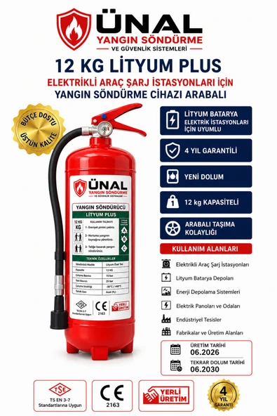 12 kg Elektrikli Araç Lityum Yangın Söndürücü KKT Yangın Tüpü Ev Ofis ürün görseli 1