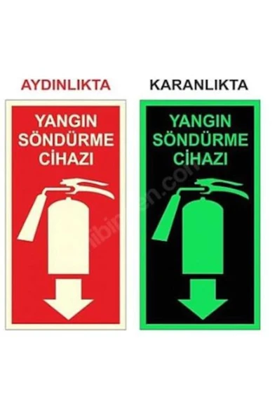 Yangın Söndürme Tüpü Uyarı Levhası Fosforlu Fotolümen Kapı Duvar İkaz Tabelası ürün görseli 1
