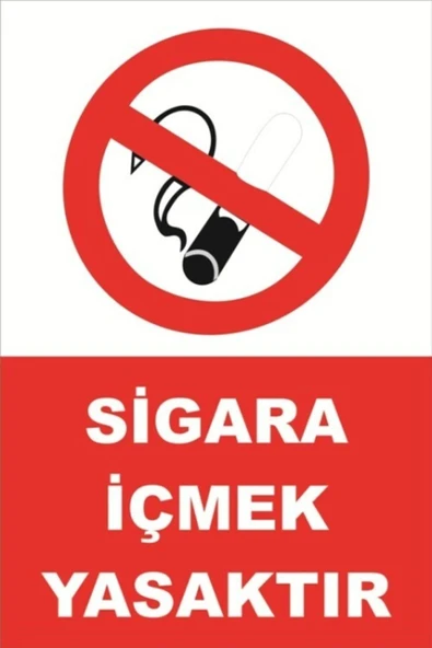 İş Güvenliği Levhası Uyarıcı Levha İkaz Levhası Sigara Içmek Yasaktır 25x35 cm ürün görseli 1