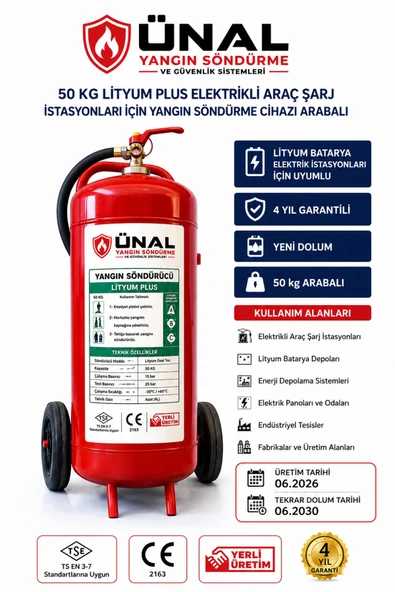 50 kg Elektrikli Araç Lityum Yangın Söndürücü KKT Yangın Tüpü ürün görseli 1