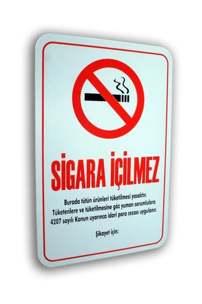 Pano PVC Uyarıcı Levha Sigara Içilmez Para Cezası 25*35 Cm İkaz Tabelası 25x35 cm ürün görseli 1