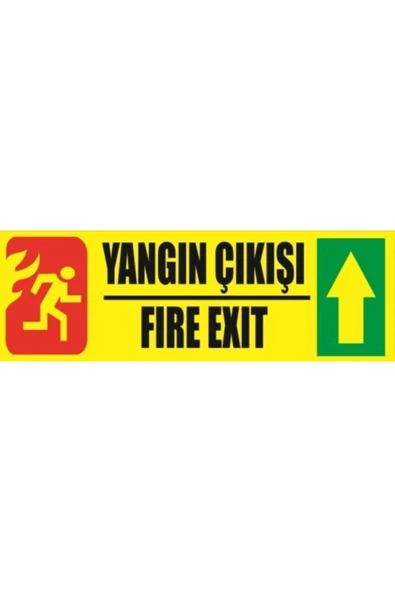Yangın Güvenlik Uyarı Levhası 10x30 cm Fosforlu Fotolümen Dekota Kapı Duvar İkaz Tabelası ürün görseli 1