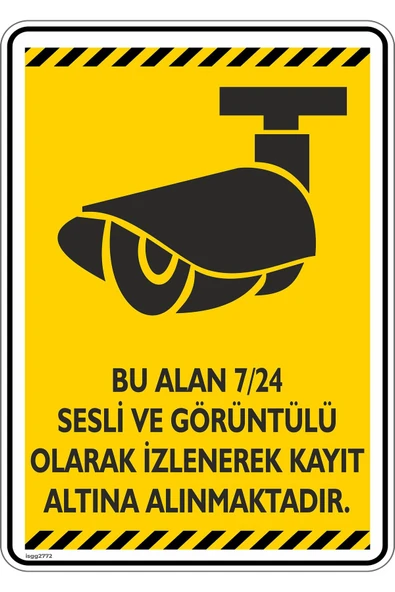 Bu Alan 7/24 Sesli ve Görüntülü Olarak Kayıt Altına Alınmaktadır Uyarı Levhası Dekota ürün görseli 1