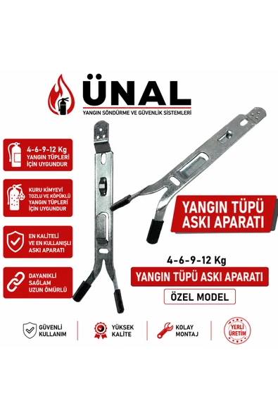 Yangın Tüpü Askı Aparatı 4-6-9-12 kg Yangın Söndürücü Duvar Montaj Askısı Özel Model ürün görseli 1