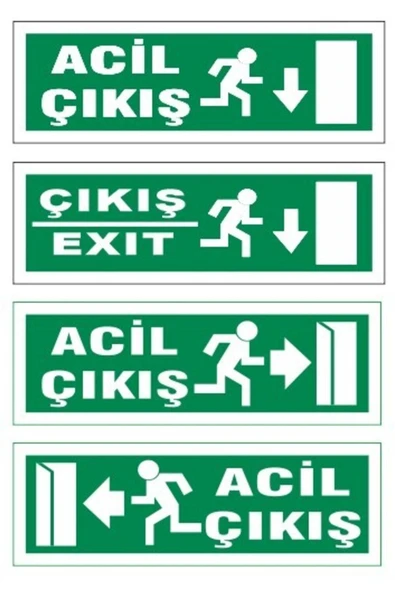 Acil Çıkış Yönlendirme Levhası 30x10 cm Fosforlu Fotolümen Dekota Yönlendirme Tabelası ürün görseli 1