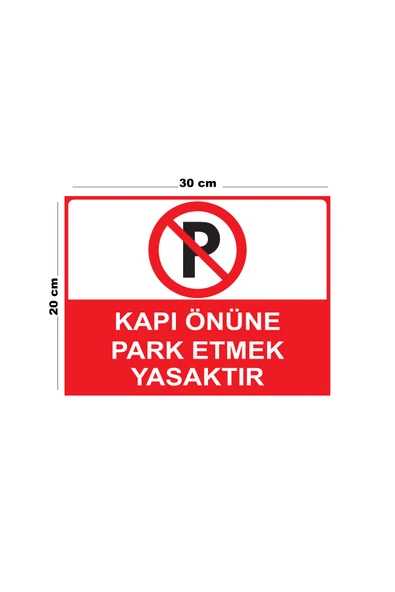 Park Etmek Yasaktır Uyarı Levhası 35x25 cm PVC İkaz Tabelası Otopark Garaj ürün görseli 1