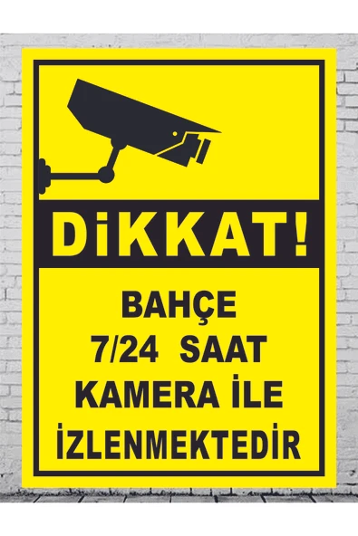 7/24 Kamera ile İzlenmektedir Uyarı Levhası 35x25 cm PVC İkaz Tabelası Bahçe Kapı ürün görseli 1