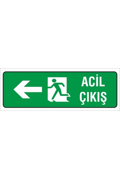 İş Güvenliği Uyarı Levhası (çıkış Sağ) 12x34 cm. (fd 1234 008 PVC İkaz Tabelası ürün görseli 1