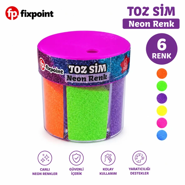 Toz Sim Tuzluklu 6 Renk Kolay Kullanım Fixpoint Neon Renk ürün görseli 1