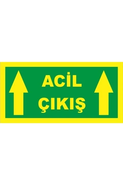 Acil Çıkış Yönlendirme Levhası 12x24 cm Fosforlu Fotolümen Dekota Yönlendirme Tabelası ürün görseli 1
