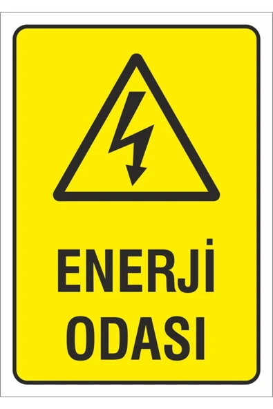 İş Güvenliği Uyarı Levhası 17x24 cm. (enerji Odası) (d 1724 008 PVC İkaz Tabelası ürün görseli 1