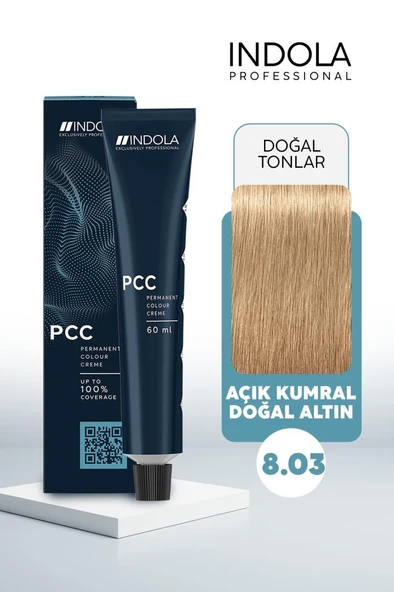 Indola PCC 8.03 Açık Kumral Doğal Altın 60 ml Saç Boyası ürün görseli 1