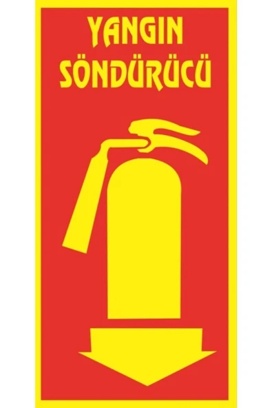 Yangın Söndürücü 12x24 cm Fosforlu Fotolümen Dekota Uyarı Levhası İkaz Tabelası Kapı Duvar ürün görseli 1
