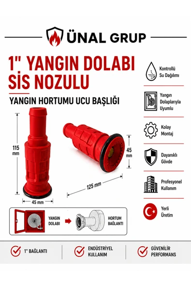 1 İnç Yangın Dolabı Sis Nozulu Yangın Hortum Ucu Başlığı Yangın Dolabı Lansı 32 mm ürün görseli 1