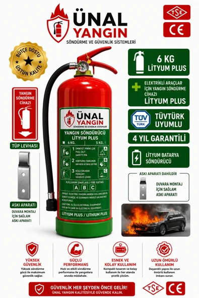6 kg Elektrikli Araç Lityum Yangın Söndürücü KKT Yangın Tüpü Ev Ofis ürün görseli 1
