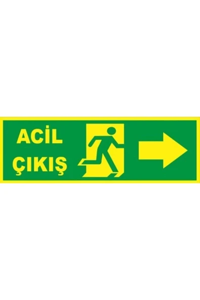 Acil Çıkış Yönlendirme Levhası 10x30 cm Fosforlu Fotolümen Dekota Yönlendirme Tabelası ürün görseli 1