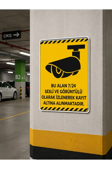 Bu Alan 7/24 Sesli ve Görüntülü Olarak Kayıt Altına Alınmaktadır Levhası PVC Dekota Tabela ürün görseli 1