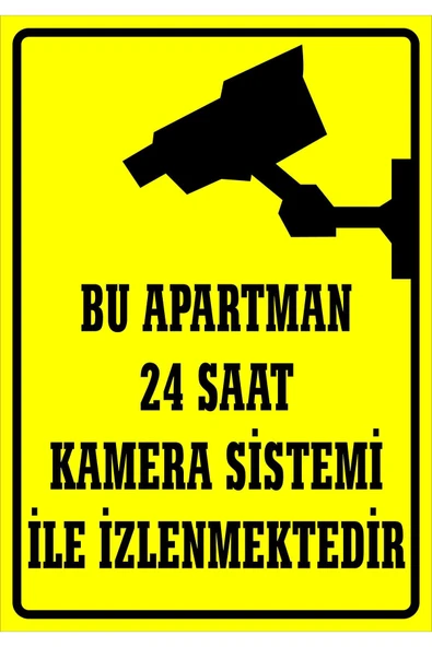Bu Apartman 24 Saat Kamera Sistemi Ile Izlenmektedir Uyarı Levhası ürün görseli 1