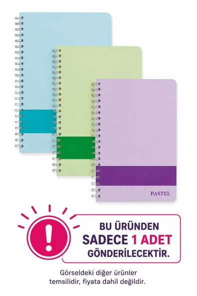 ELMA PASTEL 13x21 DEFTER DUZ SPIRALLI 100 YP. ürün görseli 1