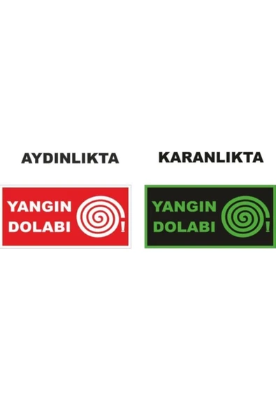 Fosforlu Yangın Dolabı Uyarı Levhası Kolay Montaj İş Yeri Apartman Uyumlu Fotolümen ürün görseli 1