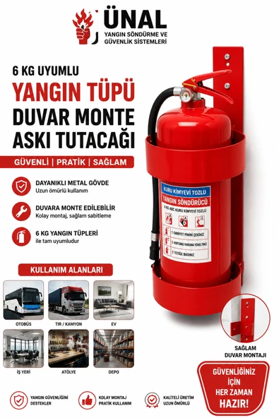 6 Kg Yangın Tüpü Askı Aparatı Duvar Montajlı Metal Yangın Söndürme Tüpü Tutucu Tır Kamyon ürün görseli 1
