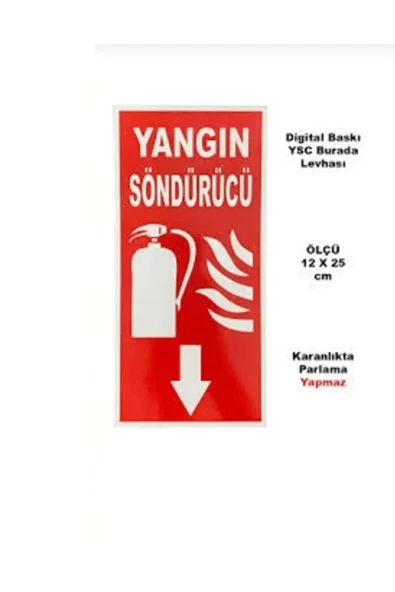 Yangın Tüpü Söndürme Cihazı Levhası Kolay Montaj İş Yeri Apartman Uyumlu ürün görseli 1