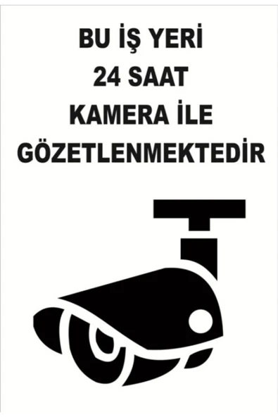 24 Saat Kamera ile İzlenmektedir Uyarı Levhası 20x30 cm Dekota Kapı Duvar İkaz Tabelası ürün görseli 1