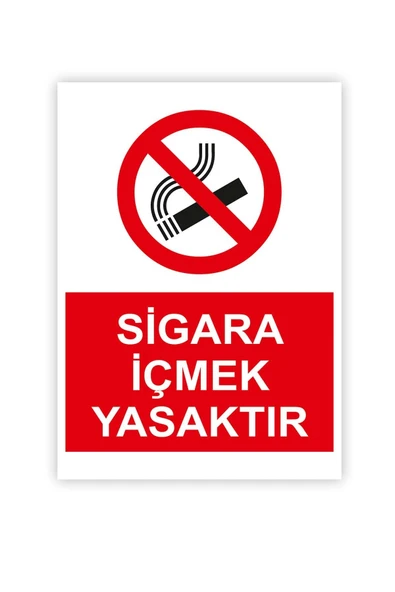 Sigara İçilemez Uyarı Levhası PVC İkaz Tabelası Kapı Duvar ürün görseli 1