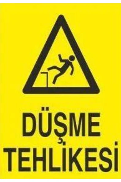 Dikkat Düşme Tehlikesi Levhası 70x100 cm Dekota UV Baskı Kapı Duvar İkaz Tabelası ürün görseli 1