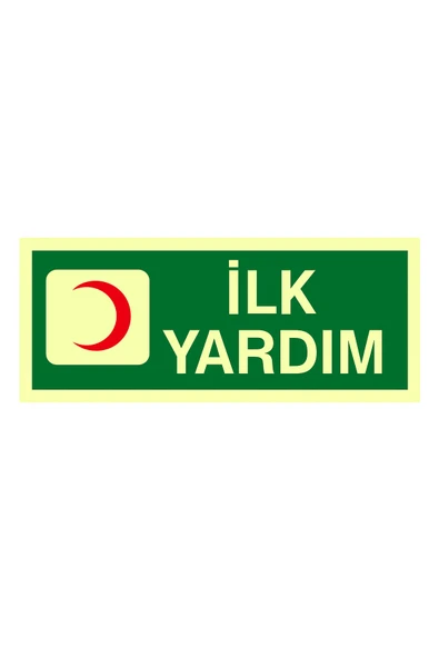 Fosforlu Fotolümen İlk Yardım Levhası Arkası Yapışkanlı Kolay Montaj İkaz Tabelası ürün görseli 1
