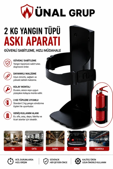 2 kg Yangın Tüpü Askı Aparatı Yangın Söndürücü Duvar Montaj Tutacağı Dayanıklı Sabitleme ürün görseli 1