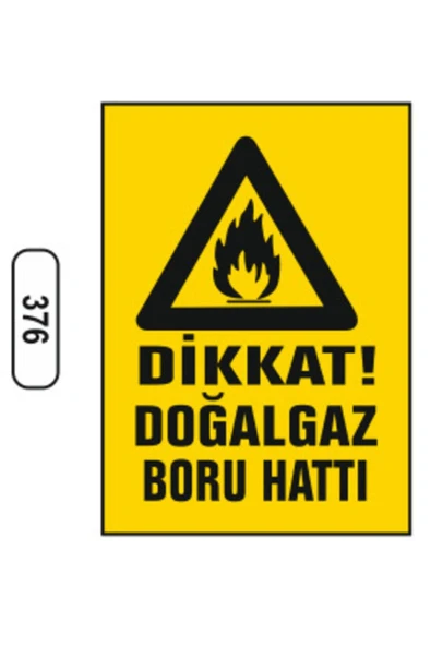 Dikkat Doğalgaz Boru Hattı Uyarı İkaz Levhası Kolay Montaj Fabrika Uyumlu PVC İkaz Tabelası ürün görseli 1
