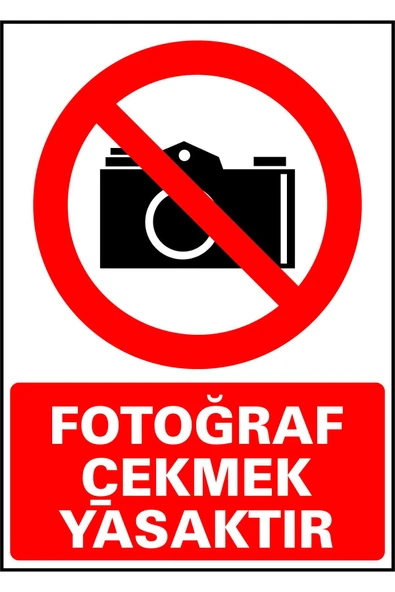 Fotoğraf Çekmek Yasaktır 3 mm Dekota Uyarı Levhası 25x35 cm Kolay Montaj İkaz Tabelası ürün görseli 1