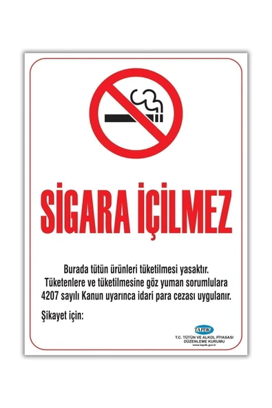 Sigara İçilmez Uyarı İkaz Levhası Folyo Baskı Folyo Sticker Kapı Duvar ürün görseli 1
