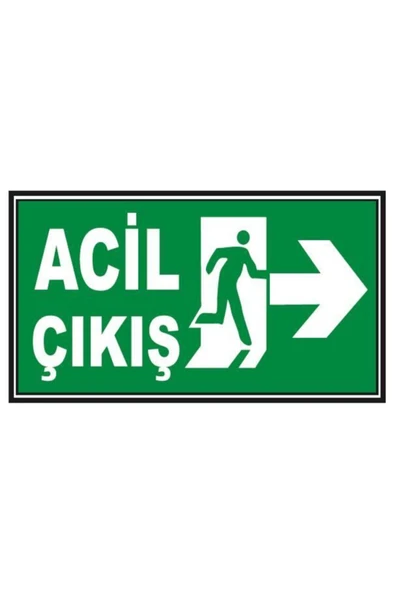 Fosforlu Acil Çıkış Levhası 12x25 cm Fosforlu Fotolümen Dekota İkaz Tabelası Kapı Duvar ürün görseli 1