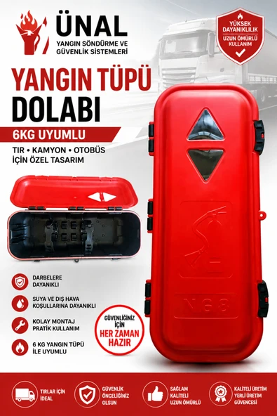 6 kg Araç Yangın Tüpü KKT ABC Oto Muayene Yangın Söndürücü Montaj Aparatlı ürün görseli 1