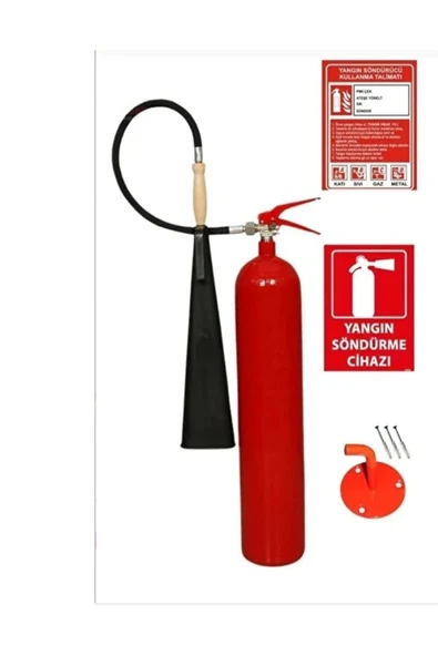 5 kg CO2 Yangın Söndürme Cihazı + Talimat + Levha + Askı Demiri Kolay Montaj ürün görseli 1
