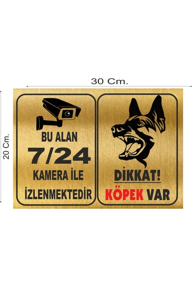 Dikkat Köpek Var Uyarı Levhası 35x25 cm Kapı Duvar İkaz Tabelası ürün görseli 1
