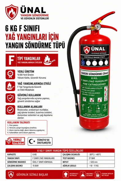 6 kg Araç Yangın Tüpü KKT ABC Oto Muayene Yangın Söndürücü Güvenlik Ekipmanı ürün görseli 1