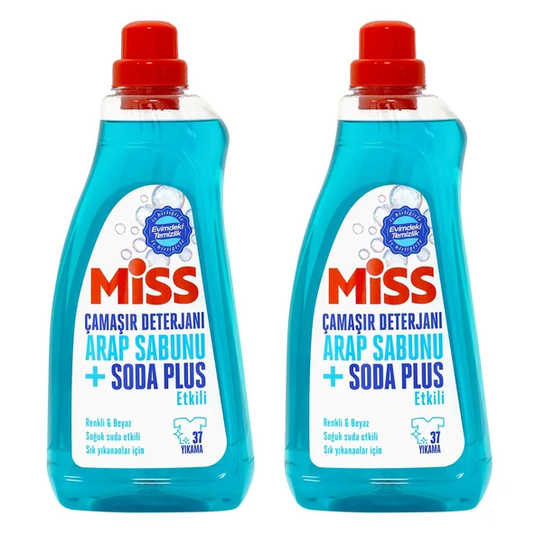 Miss Sıvı Çamaşır Deterjanı Arap Sabunu + Soda Etkili 1.5 lt 2 li ürün görseli 1