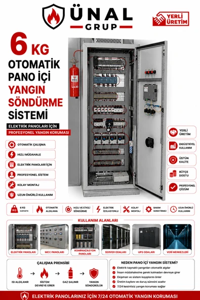 6 kg Pano İçi Otomatik Yangın Söndürme Sistemi Elektrik Panosu Ev Ofis Araç Oto Muayene ürün görseli 1