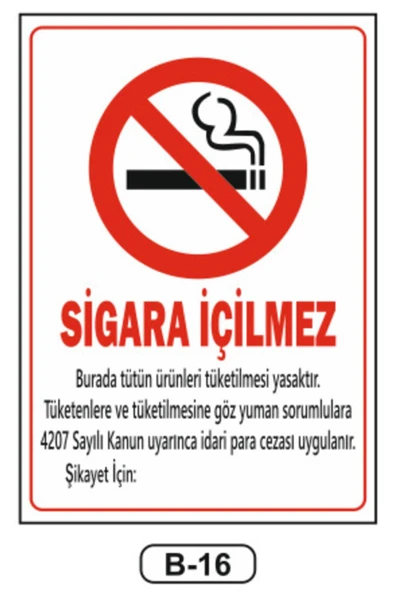 Tehlike Bu Noktadan Itibaren Sigara İçilmez Uyarı İkaz Levhası ürün görseli 1