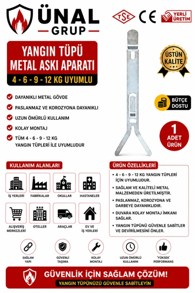 4 6 9 12 kg Yangın Tüpü için Metal Askı Aparatı Ev Araç Ofis İş Yeri için ürün görseli 1
