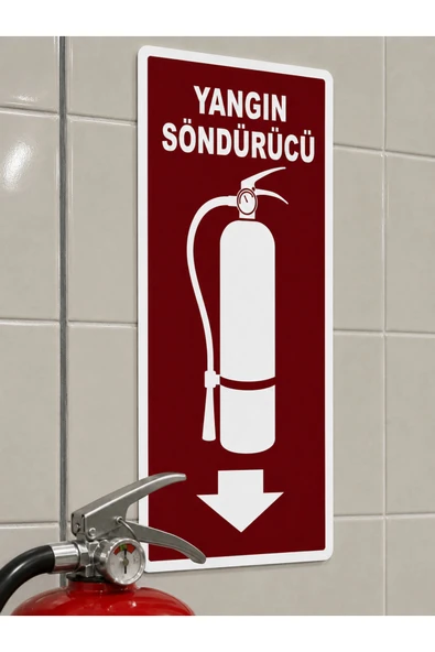 Yangın Söndürücü Tabela 15x30 cm PVC UV Baskı Kolay Montaj ürün görseli 1